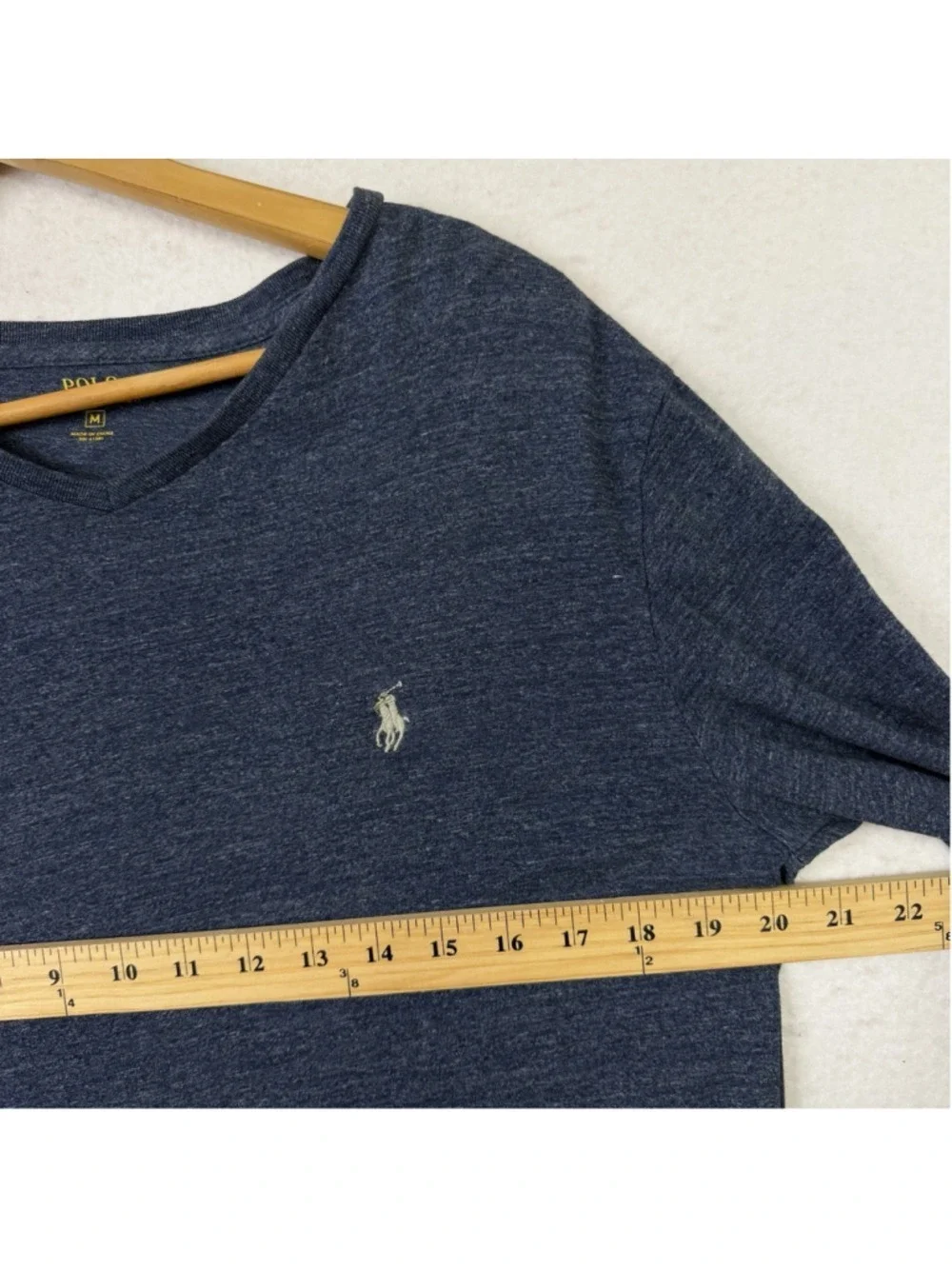 Polo Ralph Lauren Shirt Mens Heather Navy Long Sleeve Crewneck Medium Pony Logo